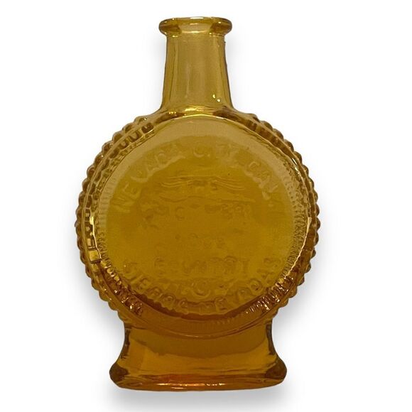 Vintage Wheaton Glass Nevada City, CA Miniature Amber Bottle - Picture 1 of 6